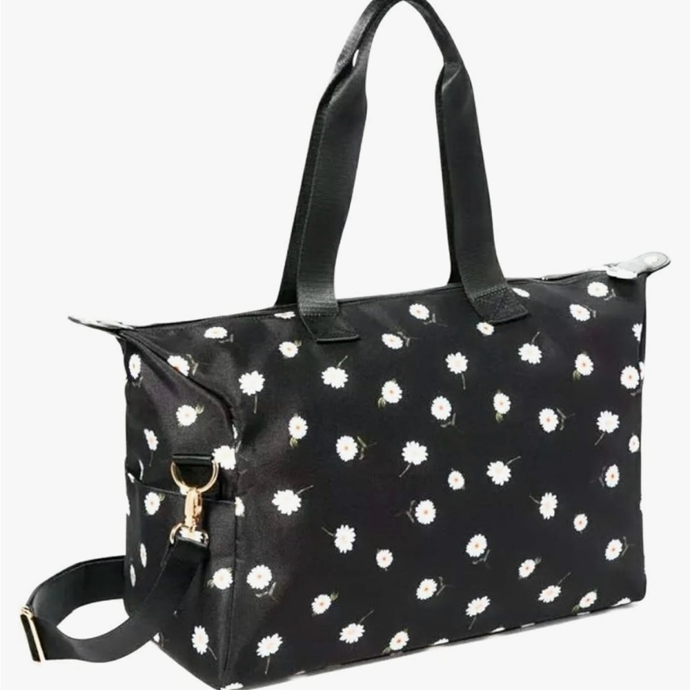 Alice + Olive Duffel Bag black with daisies + bucket hat - Picture 2 of 9